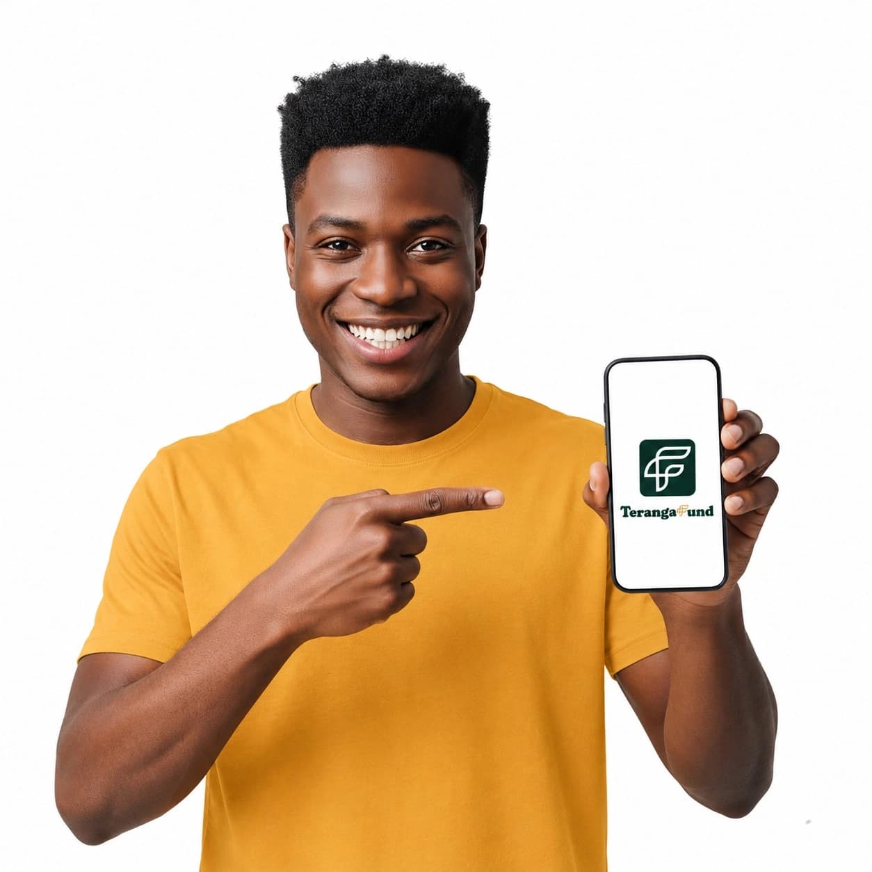 Un utilisateur présente l'application TérangaFund
